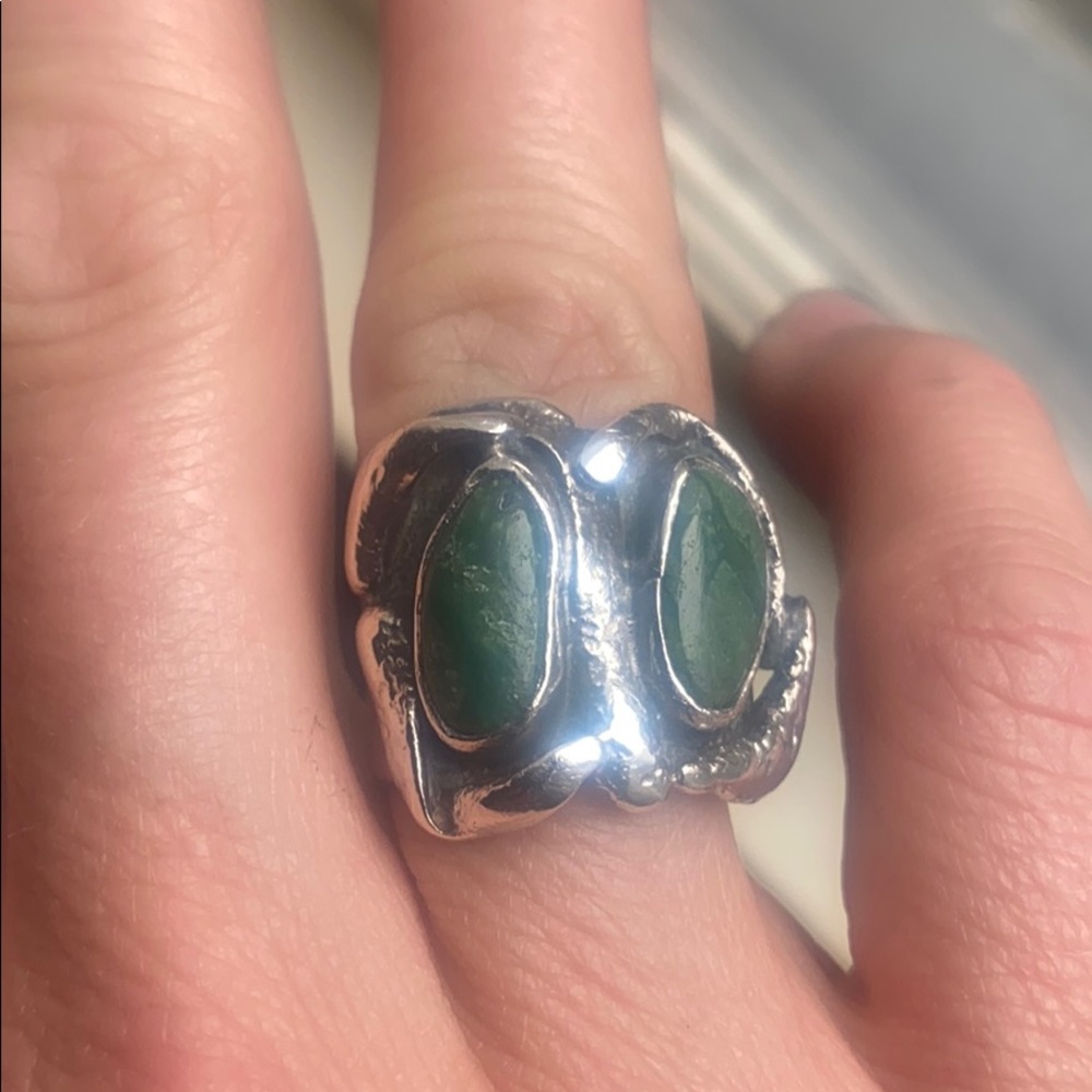 Turquoise and silver ring